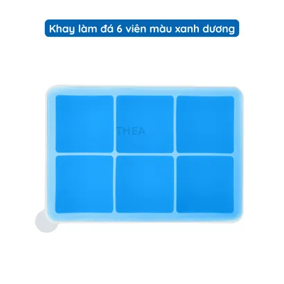 Khay làm đá viên 100% silicone dày 6-8 vuông có nắp đậy kín để tủ lạnh lấy đá tiện lợi không mùi an toàn sức khỏe – THEA