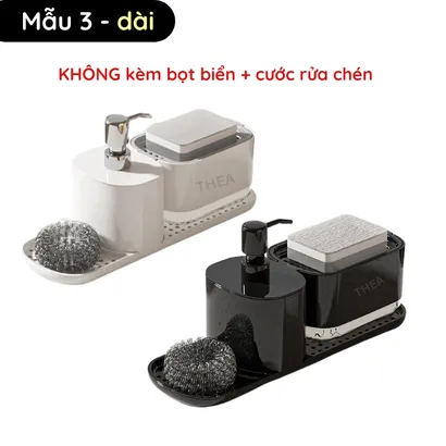 Hộp khay đựng nước rửa chén [nâng cấp 4 in 1] tự động thông minh kết hợp đựng nước rửa tay, bọt biển,cước,khăn lau- THEA