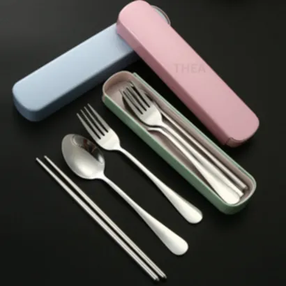 Bộ muỗng đũa nĩa cá nhân, hộp đũa thìa văn phòng inox 304 cao cấp an toàn bền bỉ phong cách hàn quốc - THEA