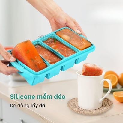 Khay làm đá viên silicone, khay silicon đựng đồ ăn dặm, trữ đông thực phẩm chia ngăn, Khuôn silicon làm rau câu, làm bánh - THEA