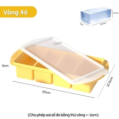 Khay làm đá viên silicone, khay silicon đựng đồ ăn dặm, trữ đông thực phẩm chia ngăn, Khuôn silicon làm rau câu, làm bánh - THEA