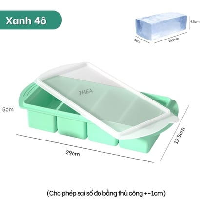 Khay làm đá viên silicone, khay silicon đựng đồ ăn dặm, trữ đông thực phẩm chia ngăn, Khuôn silicon làm rau câu, làm bánh - THEA