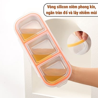 Hộp inox 304 có nắp đậy, Hộp inox đựng thực phẩm chia 2 - 3 ngăn, Hộp đựng thức ăn, gia vị mang theo tiện lợi - THEA