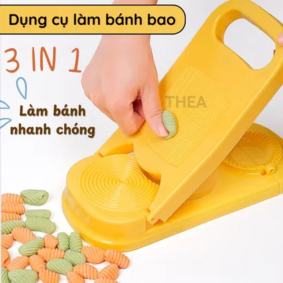 Dụng cụ làm bánh bao, ép bột làm há cảo bánh bao hoành thánh tạo hình vỏ bánh đa năng 3 in 1, khuôn ép vỏ bánh - THEA
