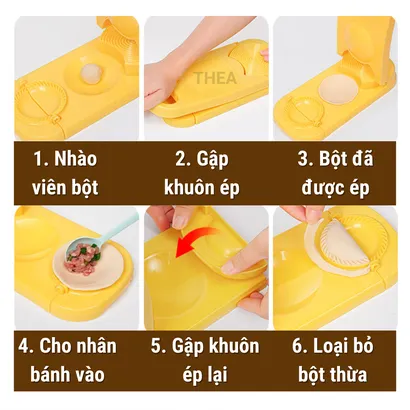 Dụng cụ làm bánh bao, ép bột làm há cảo bánh bao hoành thánh tạo hình vỏ bánh đa năng 3 in 1, khuôn ép vỏ bánh - THEA