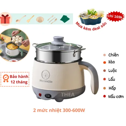 Nồi lẩu điện đa năng mini chống dính hấp, chiên, xào, lẩu, luộc, nấu cơm - THEA KITCHEN