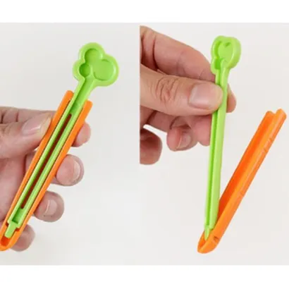 Set 5 kẹp miệng túi thực phẩm kèm hộp đựng gắn nam châm, kẹp giữ niêm phong miệng túi thực phẩm cà rốt - THEA