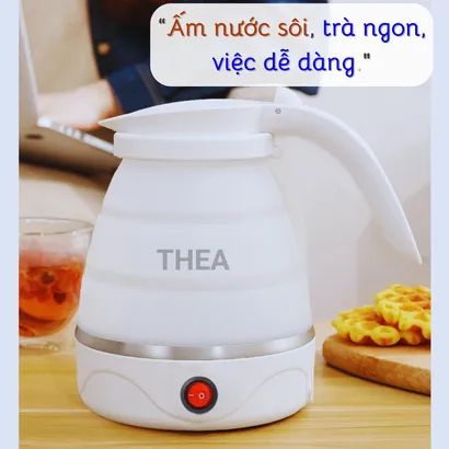 Ấm đun nước, bình đun nước gấp gọn, ấm siêu tốc gấp gọn mini cầm tay đi du lịch, dã ngoại - THEA