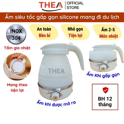 Ấm đun nước, bình đun nước gấp gọn, ấm siêu tốc gấp gọn mini cầm tay đi du lịch, dã ngoại - THEA