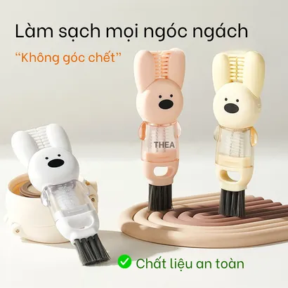 Bàn chải cọ rửa đa năng 4 in 1, dụng cụ cọ rửa ống hút, nắp bình sữa, miệng ly, cốc xoay 360 độ nhỏ gọn – THEA