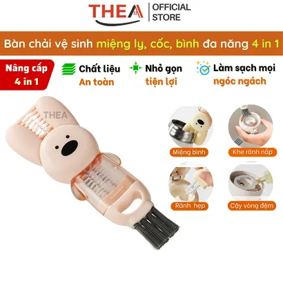 Bàn chải cọ rửa đa năng 4 in 1, dụng cụ cọ rửa ống hút, nắp bình sữa, miệng ly, cốc xoay 360 độ nhỏ gọn – THEA
