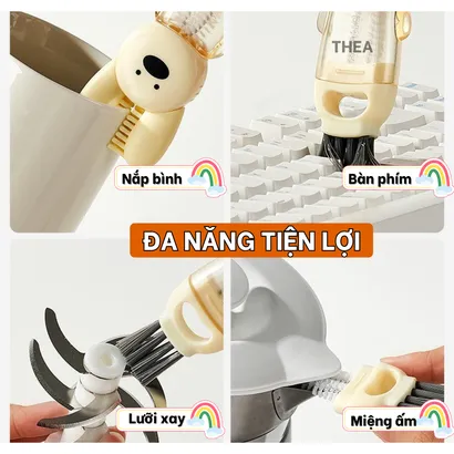 Bàn chải cọ rửa đa năng 4 in 1, dụng cụ cọ rửa ống hút, nắp bình sữa, miệng ly, cốc xoay 360 độ nhỏ gọn – THEA