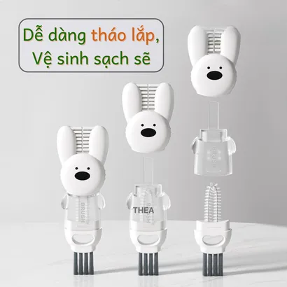 Bàn chải cọ rửa đa năng 4 in 1, dụng cụ cọ rửa ống hút, nắp bình sữa, miệng ly, cốc xoay 360 độ nhỏ gọn – THEA