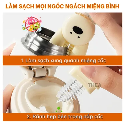 Bàn chải cọ rửa đa năng 4 in 1, dụng cụ cọ rửa ống hút, nắp bình sữa, miệng ly, cốc xoay 360 độ nhỏ gọn – THEA