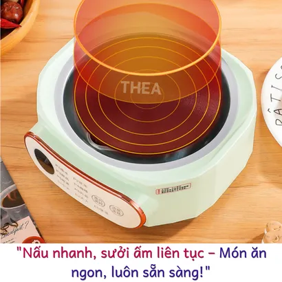 Bếp gốm điện mini cao cấp nấu đa năng pha trà, đun nước, chưng yến, giữ nhiệt, hẹn giờ, an toàn  - THEA