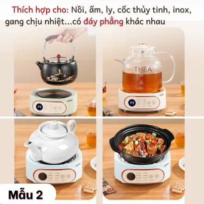 Bếp gốm điện mini cao cấp nấu đa năng pha trà, đun nước, chưng yến, giữ nhiệt, hẹn giờ, an toàn  - THEA