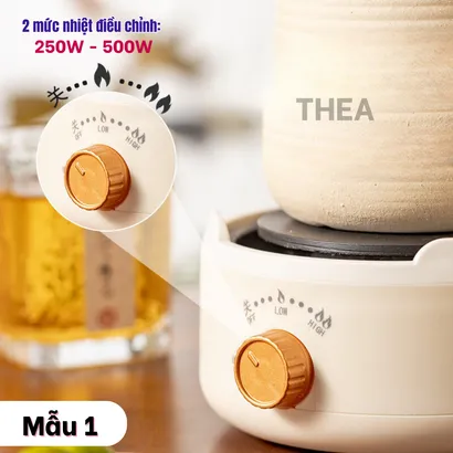 Bếp gốm điện mini cao cấp nấu đa năng pha trà, đun nước, chưng yến, giữ nhiệt, hẹn giờ, an toàn  - THEA