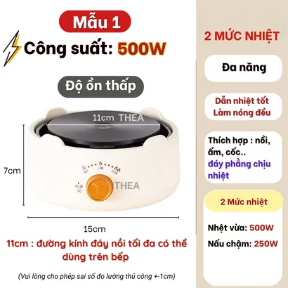 Bếp gốm điện mini cao cấp nấu đa năng pha trà, đun nước, chưng yến, giữ nhiệt, hẹn giờ, an toàn  - THEA