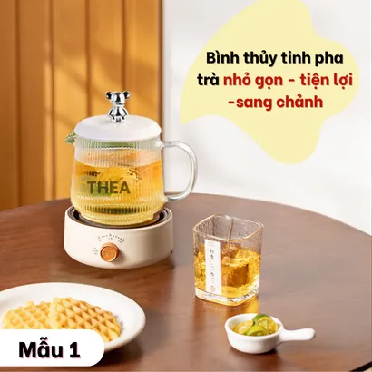 Bếp gốm điện mini cao cấp nấu đa năng pha trà, đun nước, chưng yến, giữ nhiệt, hẹn giờ, an toàn  - THEA