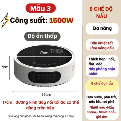 Bếp gốm điện mini cao cấp nấu đa năng pha trà, đun nước, chưng yến, giữ nhiệt, hẹn giờ, an toàn  - THEA