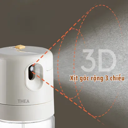 Chai thủy tinh đựng dầu ăn, bình đựng dầu ăn, lọ đựng gia vị thủy tinh 2in1, xịt, rót dầu thông minh 550ml - THEA