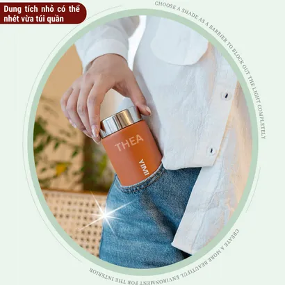 Bình nước giữ nhiệt inox mini cao cấp, cốc giữ nhiệt nóng lạnh coffee inox 316 dung tích 230-450ml đựng đa đồ uống -THEA