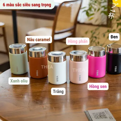 Bình nước giữ nhiệt inox mini cao cấp, cốc giữ nhiệt nóng lạnh coffee inox 316 dung tích 230-450ml đựng đa đồ uống -THEA