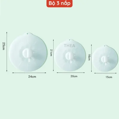 Bộ 5 nắp silicone đậy thực phẩm tủ lạnh, nồi, tô, bát, dĩa sử dụng an toàn cho lò vi sóng đa kích thước - THEA