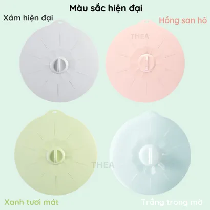 Bộ 5 nắp silicone đậy thực phẩm tủ lạnh, nồi, tô, bát, dĩa sử dụng an toàn cho lò vi sóng đa kích thước - THEA