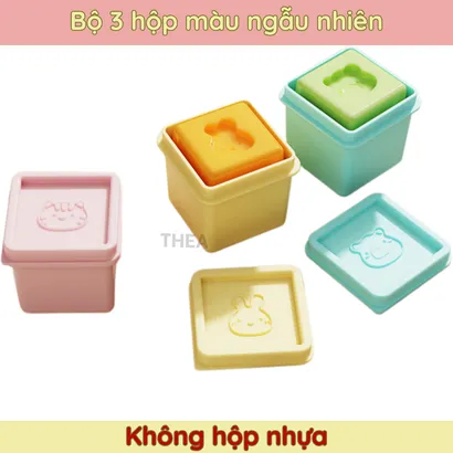 Bộ 6 Hộp trữ đông đồ ăn dặm cho bé, hộp silicone đựng thức ăn tủ lạnh, hộp chia đồ ăn dặm cho bé mini có nắp 110ml -THEA