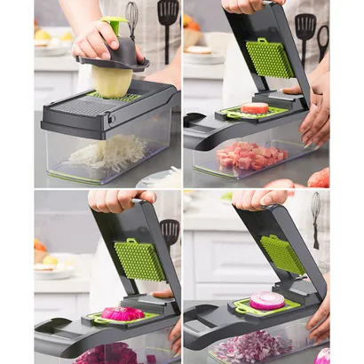 Bộ dụng cụ nạo bào sợi cắt lát rau củ quả đa năng kháng khuẩn kèm rổ 8 in 1 bảo vệ tay nhỏ gọn tiện ích –THEA kitchen