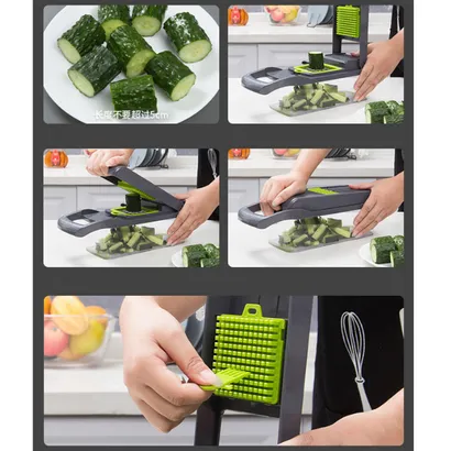 Bộ dụng cụ nạo bào sợi cắt lát rau củ quả đa năng kháng khuẩn kèm rổ 8 in 1 bảo vệ tay nhỏ gọn tiện ích –THEA kitchen