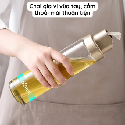 Chai bình thủy tinh đựng gia vị dầu ăn, nước mắm, nước tương,giấm thông minh cảm biến rót gia vị tự động 500ml -THEA Kitchen