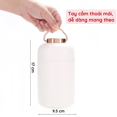 Cốc ủ hầm chân không đơn giản, bình ủ nóng inox 304 giữ nhiệt 12-24h, không dùng điện, kèm muỗng 600ml - THEA Kitchen