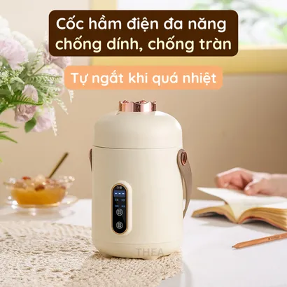 Cốc hầm điện đa năng mini, chưng yến, nấu cháo, đun nước, pha trà, hầm thịt, luộc trứng, nấu mì/lẩu 600ml - 500W - THEA kitchen