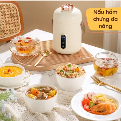 Cốc hầm điện đa năng mini, chưng yến, nấu cháo, đun nước, pha trà, hầm thịt, luộc trứng, nấu mì/lẩu 600ml - 500W - THEA kitchen