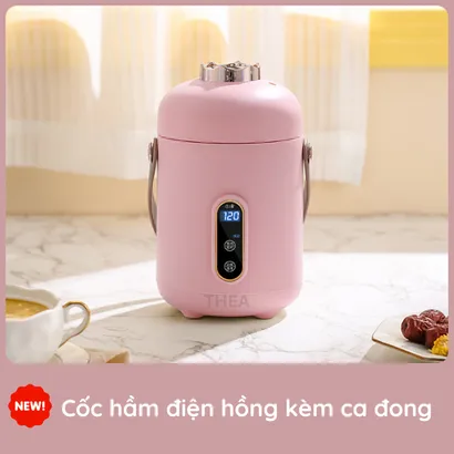 Cốc hầm điện đa năng mini, chưng yến, nấu cháo, đun nước, pha trà, hầm thịt, luộc trứng, nấu mì/lẩu 600ml - 500W - THEA kitchen