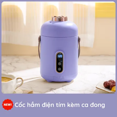 Cốc hầm điện đa năng mini, chưng yến, nấu cháo, đun nước, pha trà, hầm thịt, luộc trứng, nấu mì/lẩu 600ml - 500W - THEA kitchen