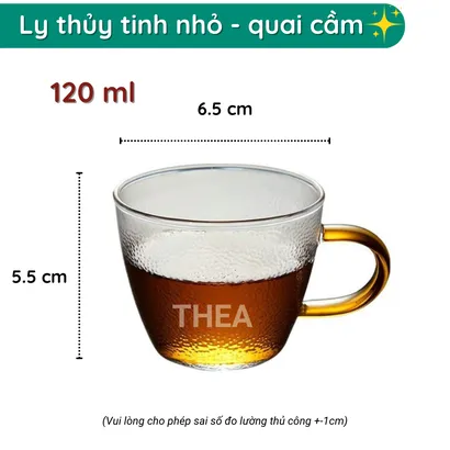 Cốc ly thủy tinh đẹp dễ thương chịu nhiệt cao uống trà, cafe, uống rượu, decor, pha chế cao cấp 500ml - THEA