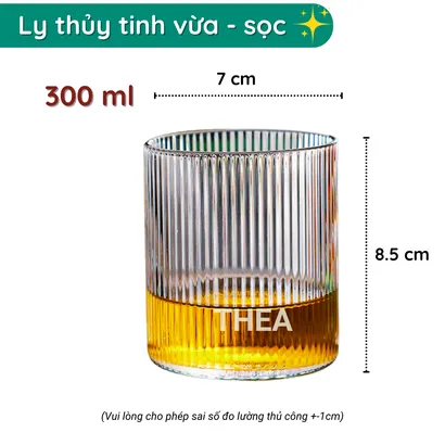 Cốc ly thủy tinh đẹp dễ thương chịu nhiệt cao uống trà, cafe, uống rượu, decor, pha chế cao cấp 500ml - THEA