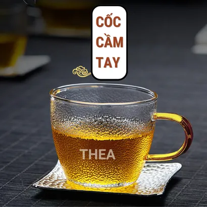Cốc ly thủy tinh đẹp dễ thương chịu nhiệt cao uống trà, cafe, uống rượu, decor, pha chế cao cấp 500ml - THEA