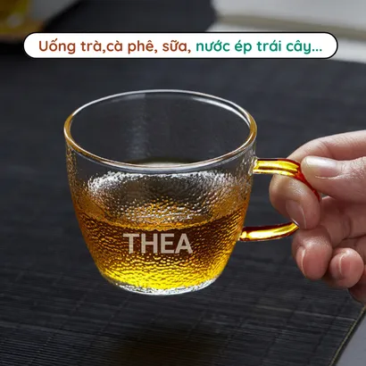 Cốc ly thủy tinh đẹp dễ thương chịu nhiệt cao uống trà, cafe, uống rượu, decor, pha chế cao cấp 500ml - THEA