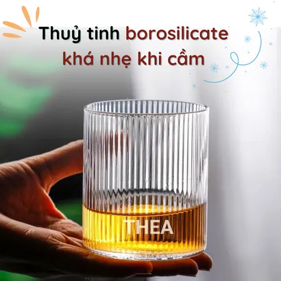 Cốc ly thủy tinh đẹp dễ thương chịu nhiệt cao uống trà, cafe, uống rượu, decor, pha chế cao cấp 500ml - THEA