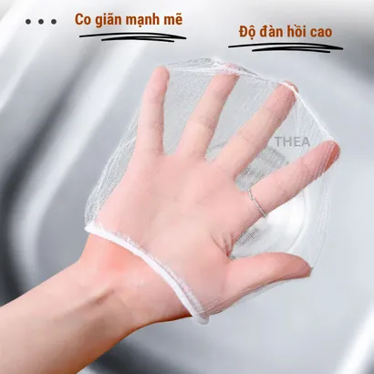 Combo 200 túi lưới lọc chặn rác đồ ăn thừa bồn rửa chén bát siêu dai đầu có chun co giãn chống tắc nghẽn đường ống - THEA