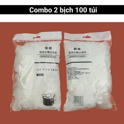 Combo 200 túi lưới lọc chặn rác đồ ăn thừa bồn rửa chén bát siêu dai đầu có chun co giãn chống tắc nghẽn đường ống - THEA