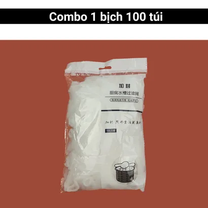 Combo 200 túi lưới lọc chặn rác đồ ăn thừa bồn rửa chén bát siêu dai đầu có chun co giãn chống tắc nghẽn đường ống - THEA