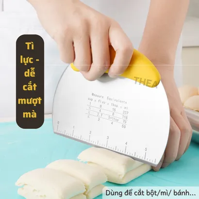 Dao cắt bột làm bánh, Đồ cắt bột, dụng cụ cắt vét bột có thang đo chính xác - THEA