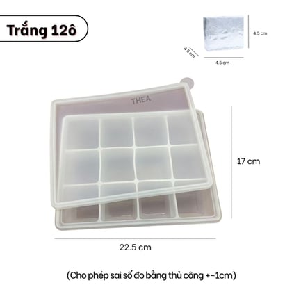 Khay làm đá viên silicone, khay silicon đựng đồ ăn dặm, trữ đông thực phẩm chia ngăn, Khuôn silicon làm rau câu, làm bánh - THEA