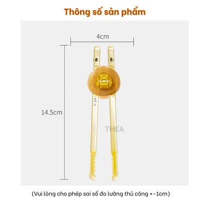 Đũa tập ăn cho bé, đũa tập gắp ăn, đũa ăn dặm trẻ em ăn cơm, tập gắp silicon an toàn cho bé từ 1 đến 6 tuổi - THEA