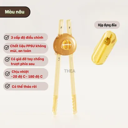 Đũa tập ăn cho bé, đũa tập gắp ăn, đũa ăn dặm trẻ em ăn cơm, tập gắp silicon an toàn cho bé từ 1 đến 6 tuổi - THEA